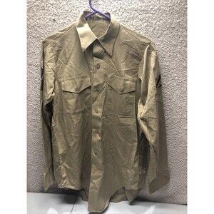 Vintage U.S. Marine Corps Shirt Mens 14.5 X 33 Brown Khaki Army Military Small